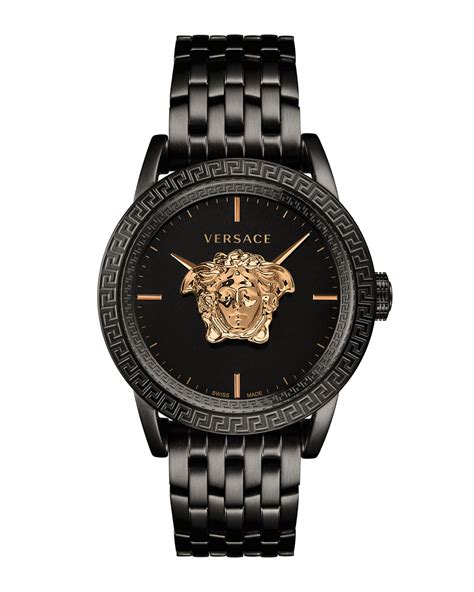 versace black gold watch|versace watches men price.